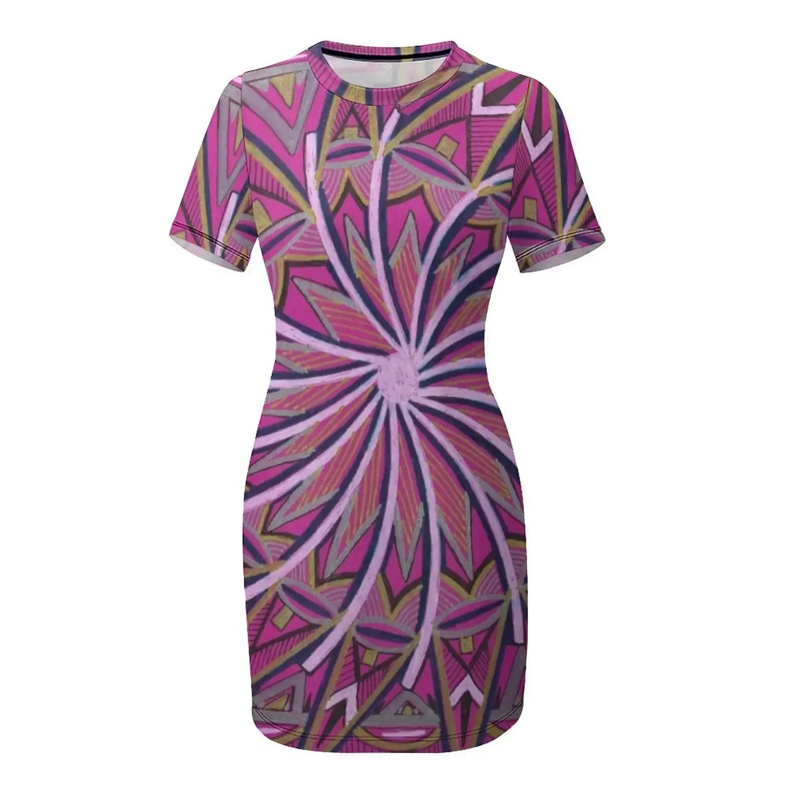 WHEEL OF LIFE Short-Sleeved Dr - Korean Women Lifestyle ulasan dan harga