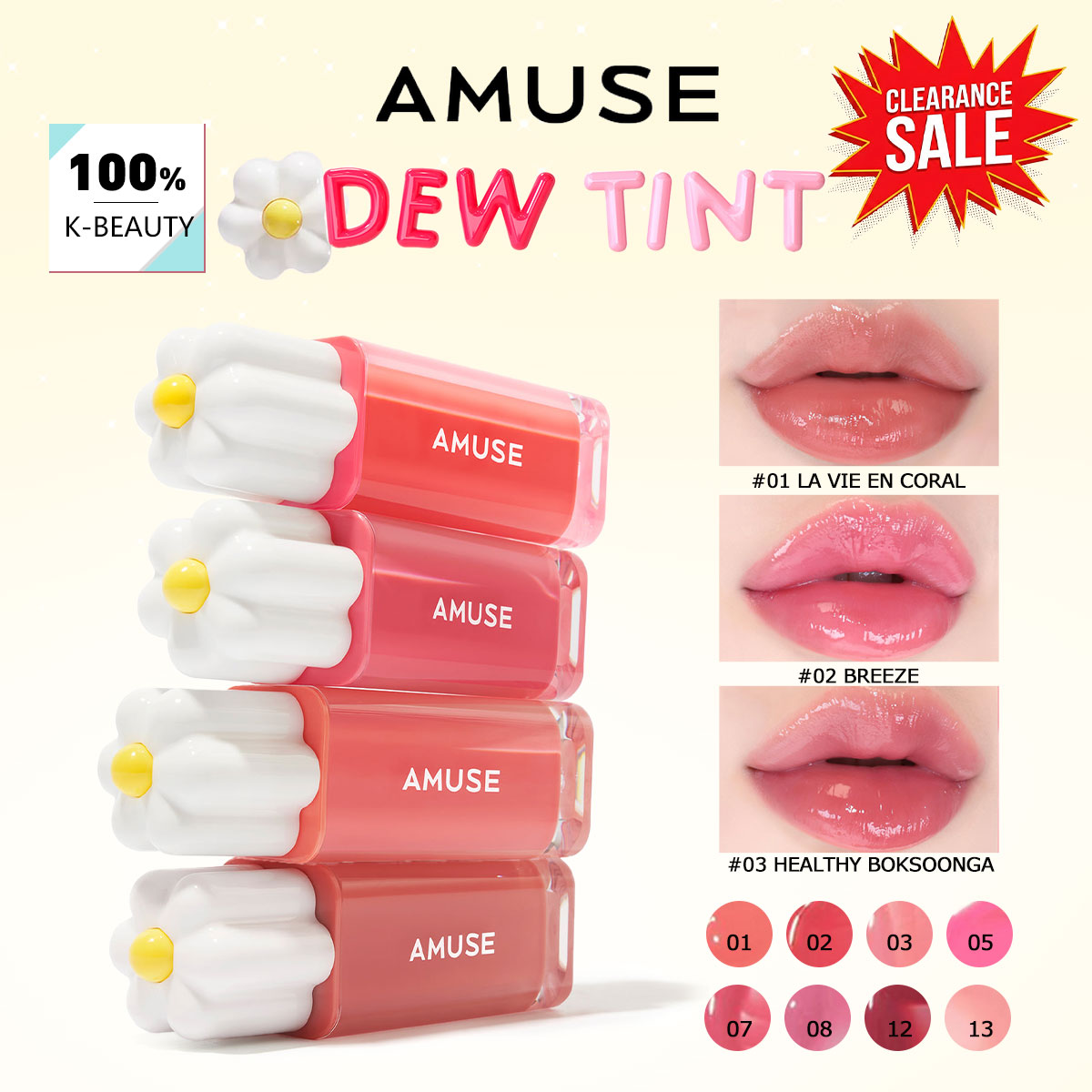 [ClearanceSale] AMUSE DEW TINT - Lip Tint Korean ulasan dan harga